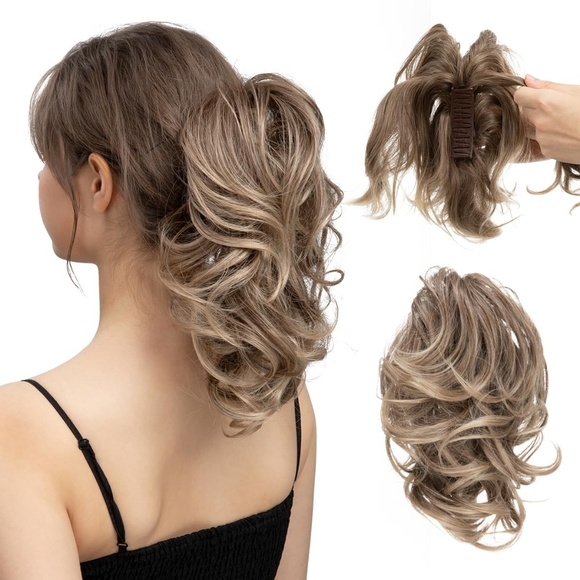 Ponytail Extension - Clip in Ponytail Hair Extensions, Curly Wavy - Picture 1 of 3
